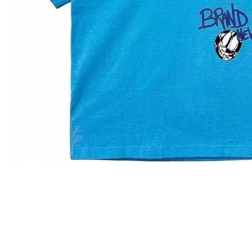 Sizing Camiseta Unisex Chrome Hearts x Matty Boy SS24 Azul con Gráficos de Letras. CH-2024-0409