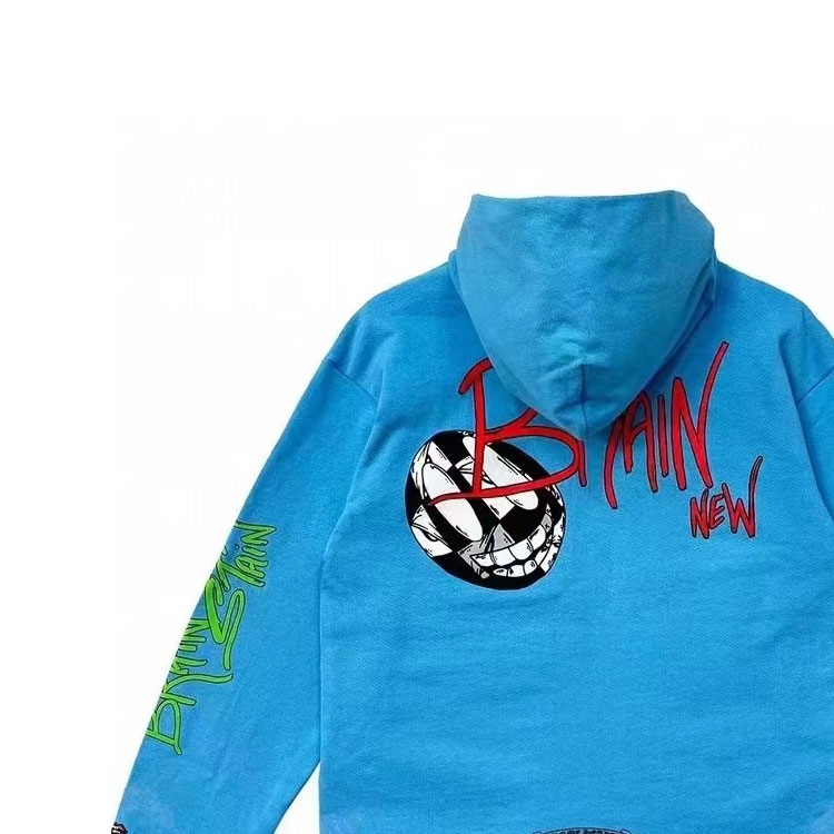 Details for Sudadera Unisex Chrome Hearts x Matty Boy SS24 Azul con Letras Estampadas Casual. CH-2024-0408