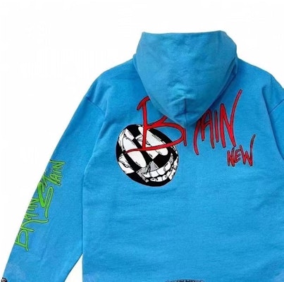 Sudadera Unisex Chrome Hearts x Matty Boy SS24 Azul con Letras Estampadas Casual. CH-2024-0408 Details for Sudadera Unisex Chrome Hearts x Matty Boy SS24 Azul con Letras Estampadas Casual. CH-2024-0408