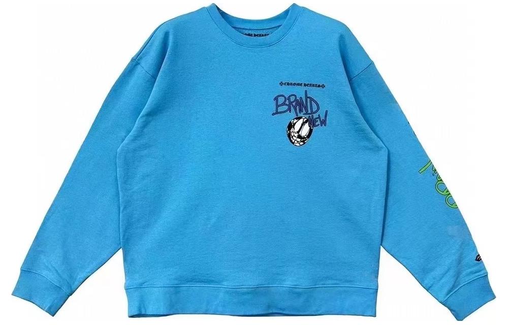Order Chrome Hearts x Matty Boy SS24 Crewneck Lengan Panjang Unisex Biru. CH-2024-0418