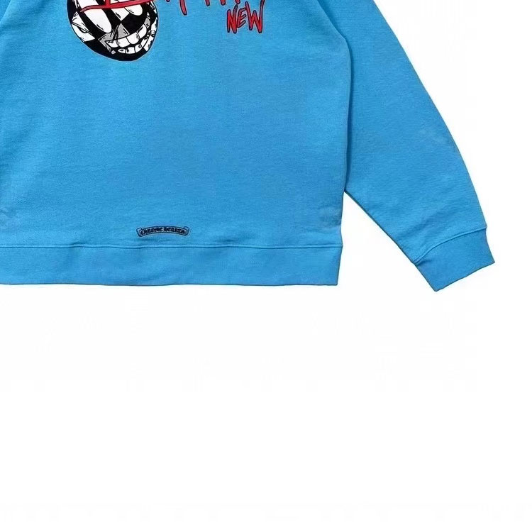 Sizing Chrome Hearts x Matty Boy SS24 Crewneck Lengan Panjang Unisex Biru. CH-2024-0418