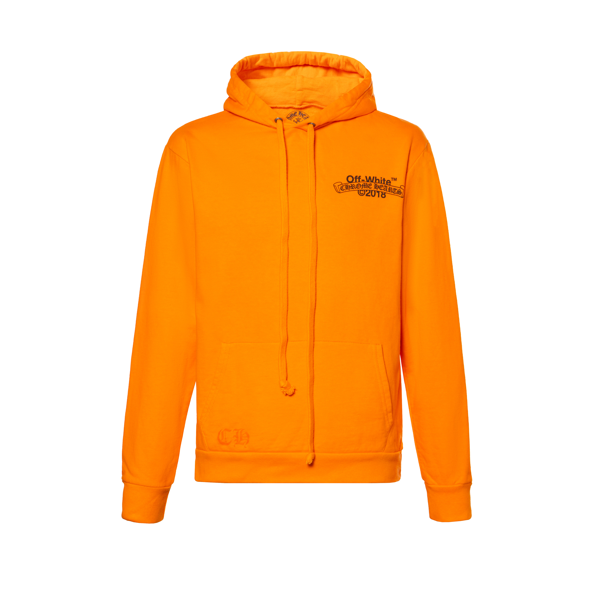 Chrome Hearts x Off-White Logo Print Hoodie Orange Hoodie CH-099