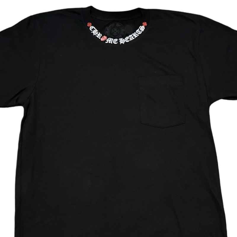 Details for 크롬하츠 x 롤링스톤즈 레터 프린트 티 SS24 블랙 티셔츠 CH-2024-7419