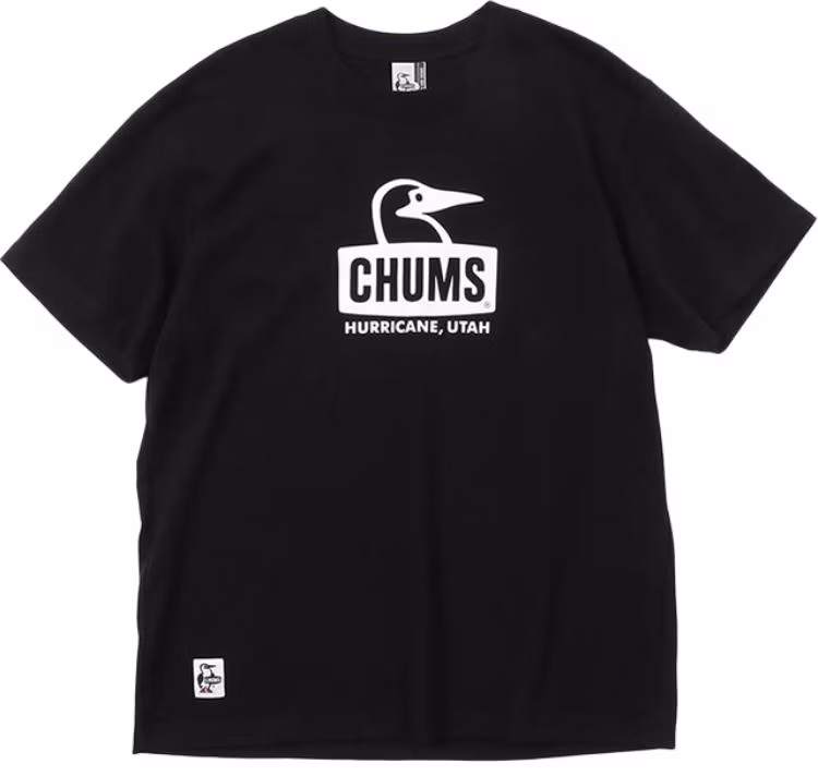 chums-black-unisex-crewneck-t-shirt-with-letter-print-pattern-ch-01-2278-k004