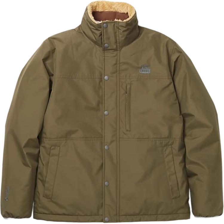 CHUMS Breathable Fleece Lettering Jacket Khaki/Beige Unisex Long Sleeve CH04-1351-M079