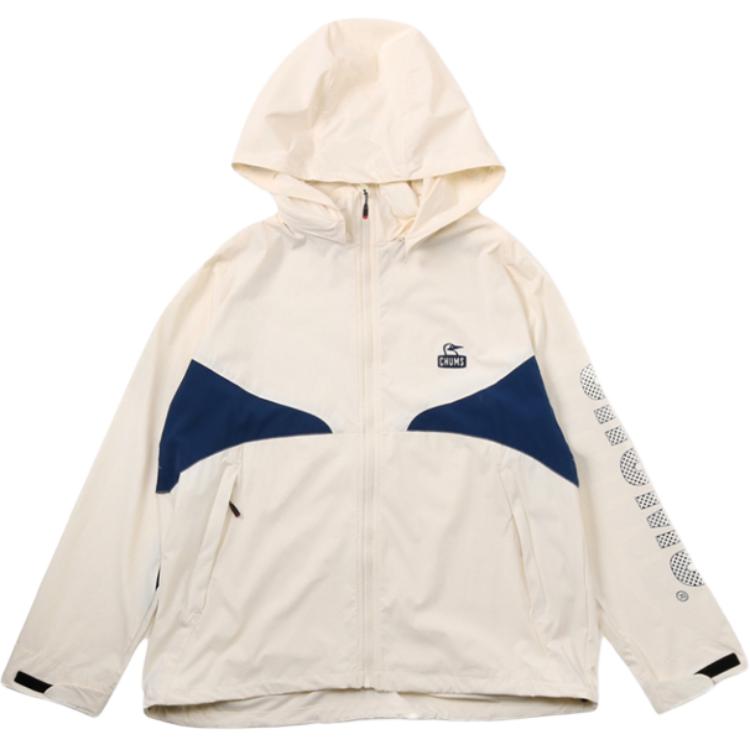 CHUMS Color-Block Zip-Up Hoodie Jacket Unisex White CH04-1397-W022