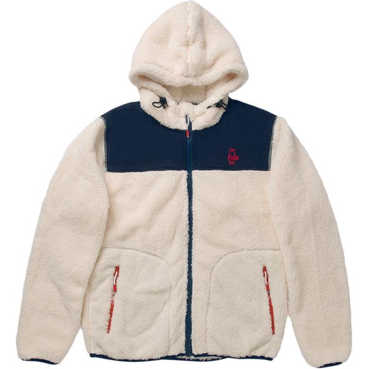 CHUMS Colorblock Fleece Hoodie Jacket Unisex - Cream/Navy CH04-1245-W056