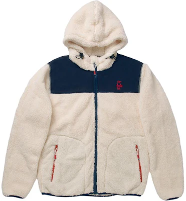 CHUMS カラーブロック フリース フーディージャケット ユニセックス - クリーム/ネイビー CH04-1245-W056 Buy CHUMS カラーブロック フリース フーディージャケット ユニセックス - クリーム/ネイビー CH04-1245-W056