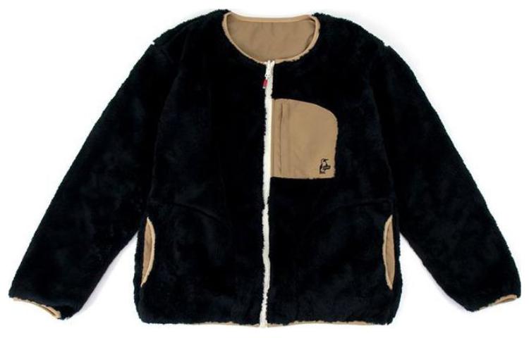 CHUMS FW23 Black Solid Zip-Up Long Sleeve Pocket Jacket CH04-1287