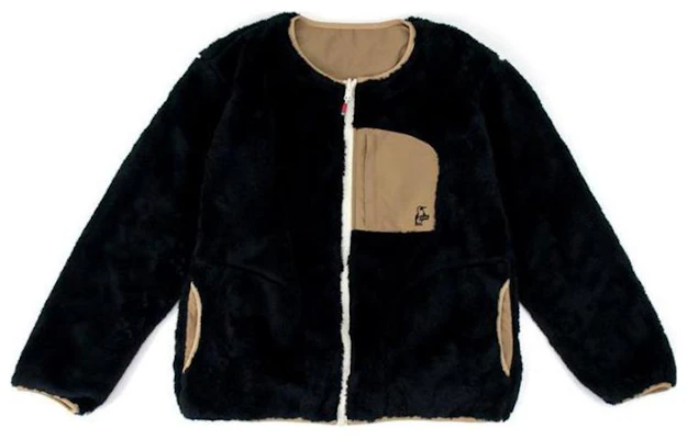 CHUMS FW23 ブラック ソリッド ジップアップ 長袖 ポケット ジャケット CH04-1287 Buy CHUMS FW23 ブラック ソリッド ジップアップ 長袖 ポケット ジャケット CH04-1287