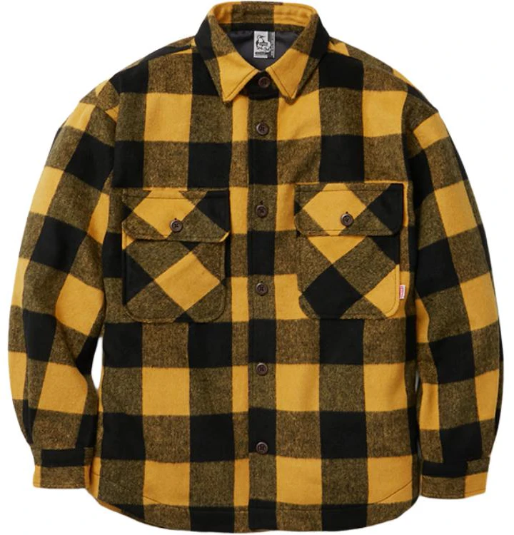 chums-grid-print-button-up-mustard-yellow-jacket-unisex-long-sleeve-ch-04-1355-y002