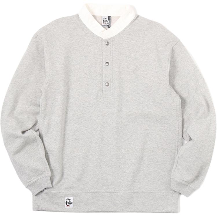 CHUMS Japan-Style Outdoor Casual Unisex Sweatshirt Light Gray. CH00-1441-G005