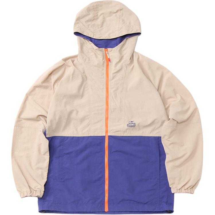 CHUMS Outdoor Casual Hoodie Jacket Unisex - Light Khaki/Purple CH04-1258-G054