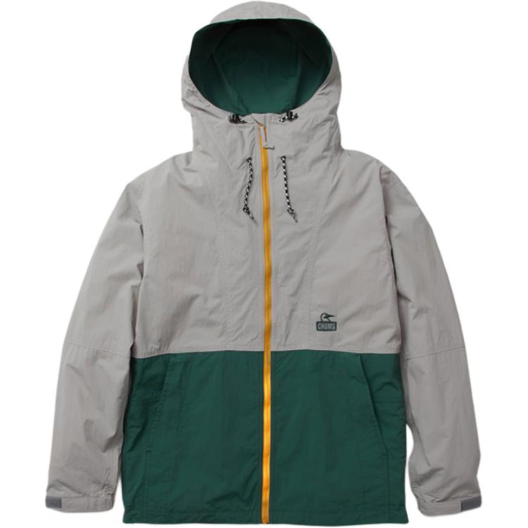 CHUMS Outdoor Hooded Comfort Long Sleeve Jacket Unisex Grey/Green. CH04-1338-G067