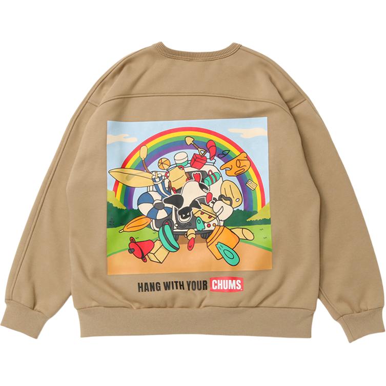 CHUMS Printed Oversized Comfortable Sweatshirt Unisex Brown CH00-1355-B001