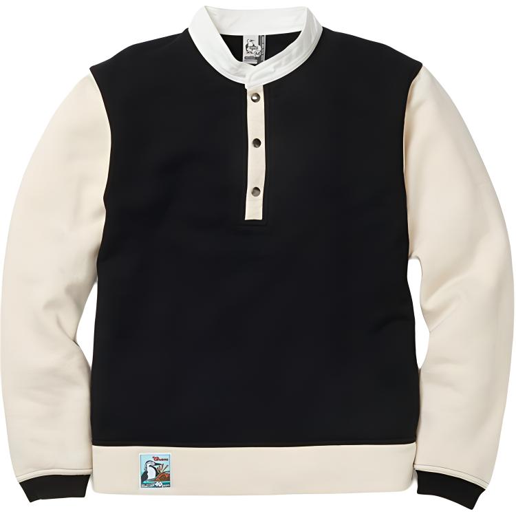 CHUMS Simple Outdoor Casual Unisex Sweatshirt BLACK/Natural Color CH00-1408-K085