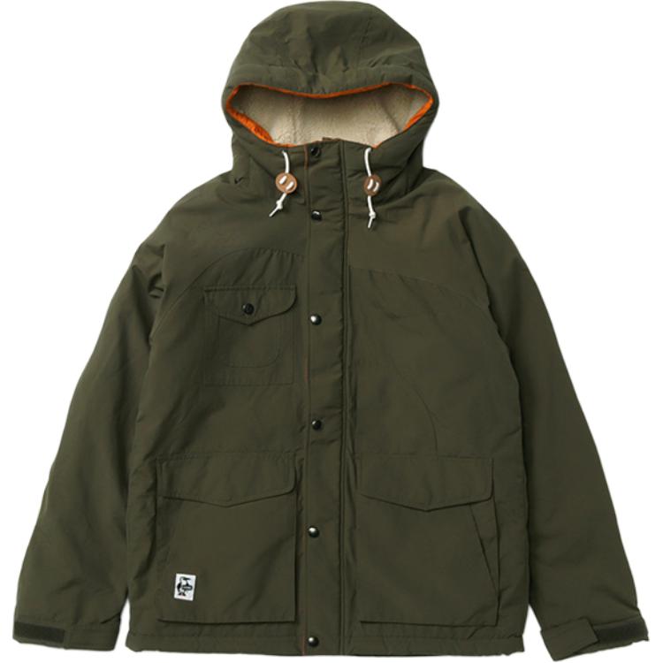 CHUMS Unisex Khaki Full-Zip Hoodie Jacket - Comfortable & Breathable. CH04-1384-M022