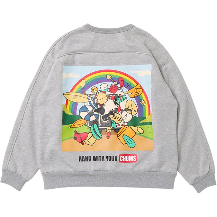 CHUMS Vintage Crewneck Fleece Graphic Sweatshirt Unisex Gray CH00-1355-G005