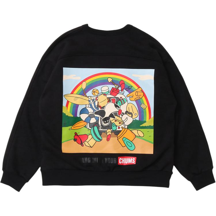 CHUMS Vintage Crewneck Graphic Fleece Sweatshirt Unisex - Black CH00-1355-K001