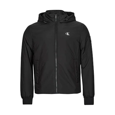CK/Calvin Klein Black Solid Color Logo Hoodie Zip-Up Jacket J30J322493-BEH