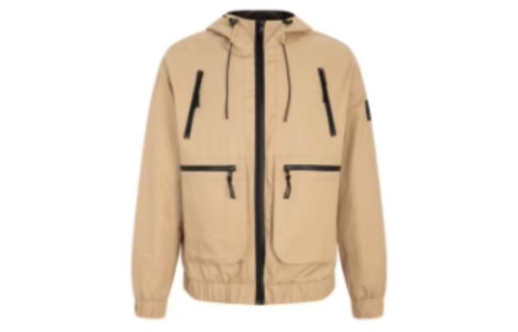 CK/Calvin Klein Brown Hooded Multi-Zipper Pocket Jacket J320795