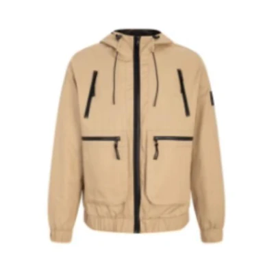 CK/Calvin Klein Brown Hooded Multi-Zipper Pocket Jacket J320795