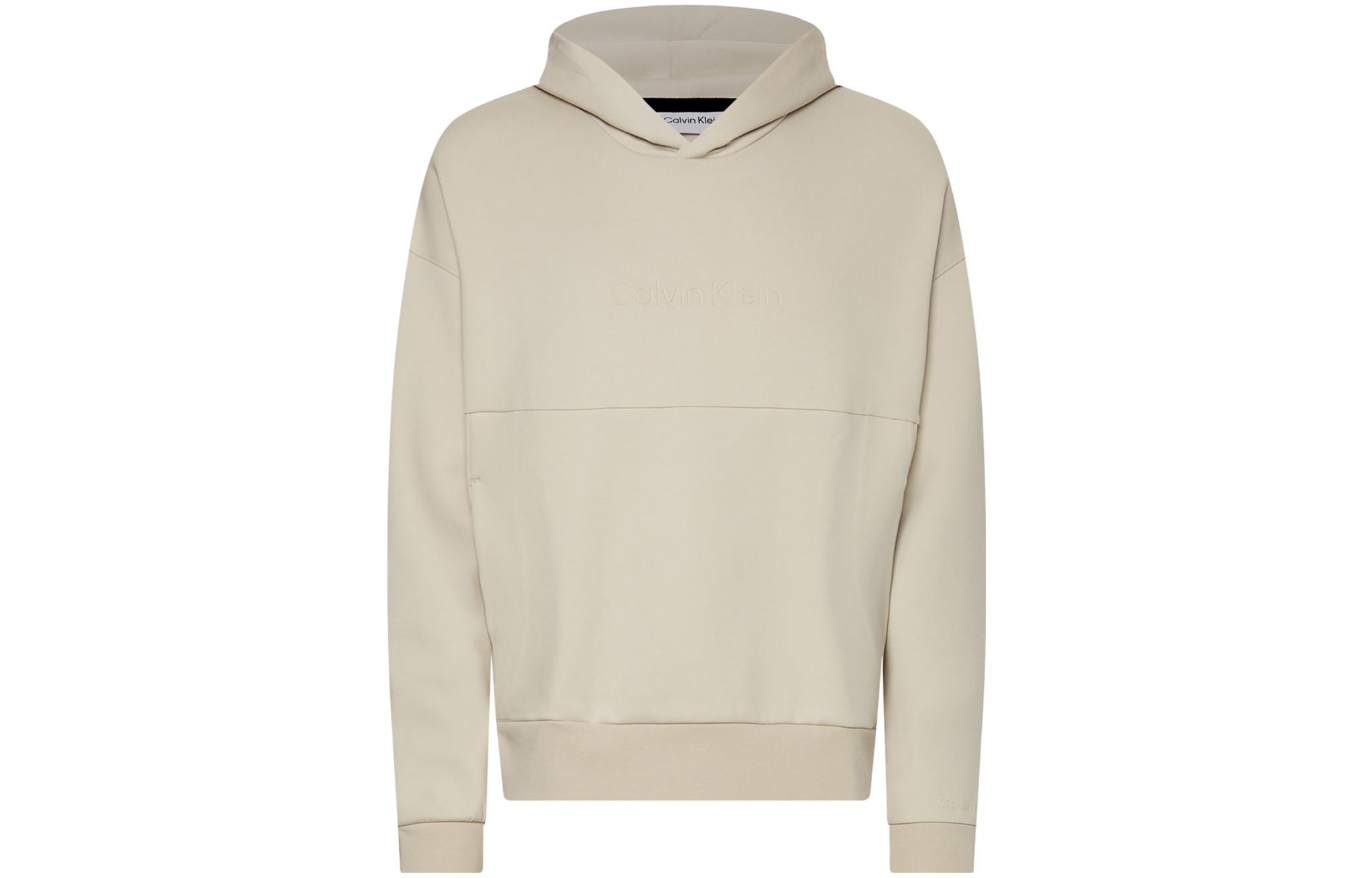 CK/Calvin Klein FW22 Solid Beige Hoodie Casual Pullover Long Sleeve Sweater K10K108058-ACE