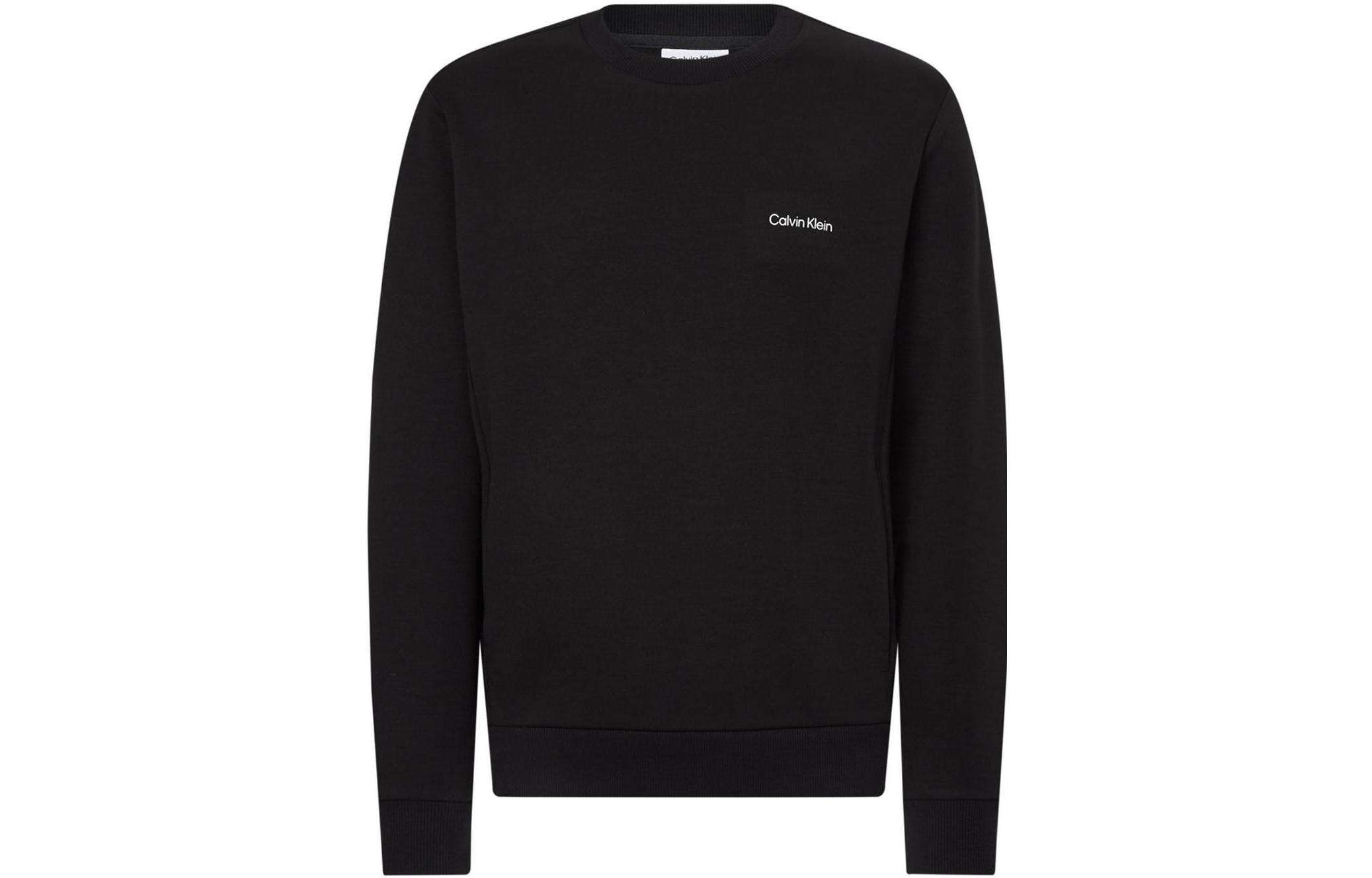 CK/Calvin Klein FW22 Solid Logo Embroidered Pullover Sweatshirt Black K10K109926-BEH