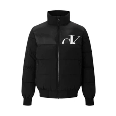 CK/Calvin Klein FW23 Casual Space Black Patchwork Print Cotton Jacket. ZM02480-BEH