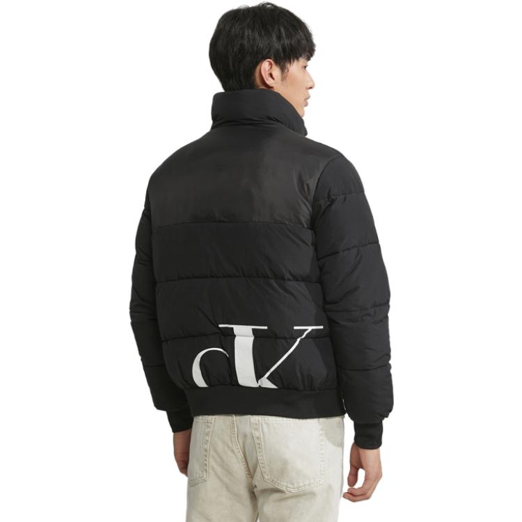 Shop Chaqueta de Algodón Calvin Klein FW23 Negra Casual con Estampado Patchwork. ZM02480-BEH