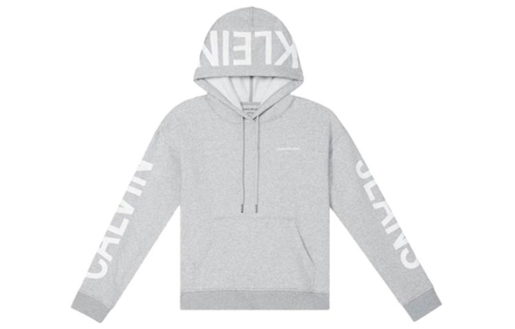 CK/Calvin Klein Letter Print Hoodie Pullover Unisex - Gray 42Q8010-034