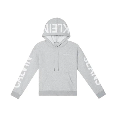 CK/Calvin Klein Letter Print Hoodie Pullover Unisex - Gray 42Q8010-034
