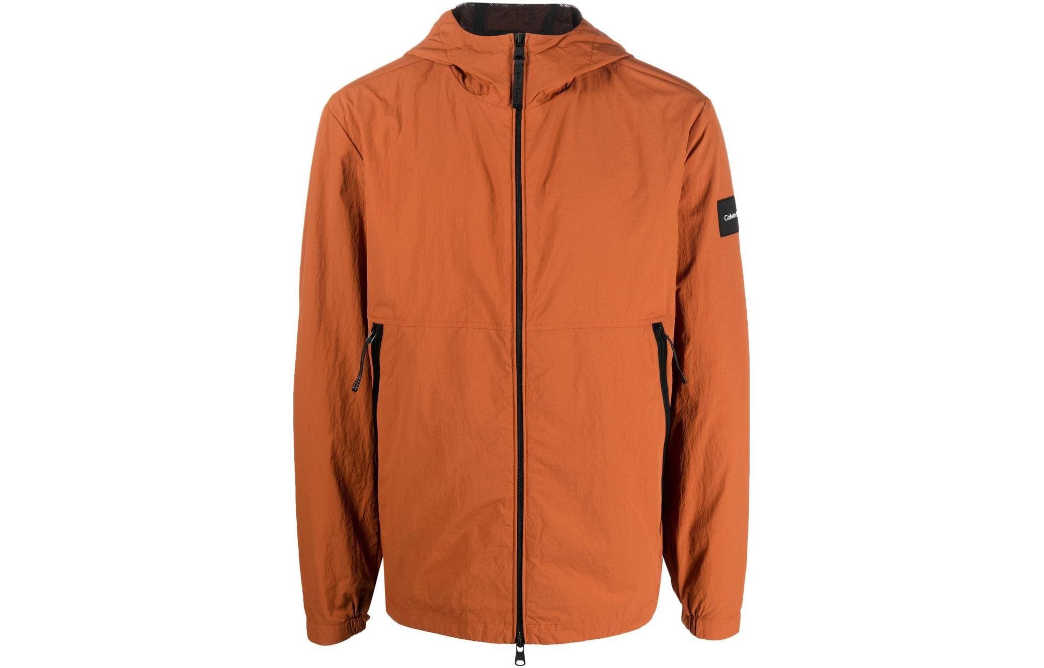 CK/Calvin Klein Lightweight Zip Hoodie Jacket in Ginger Brown K10K108627GPC