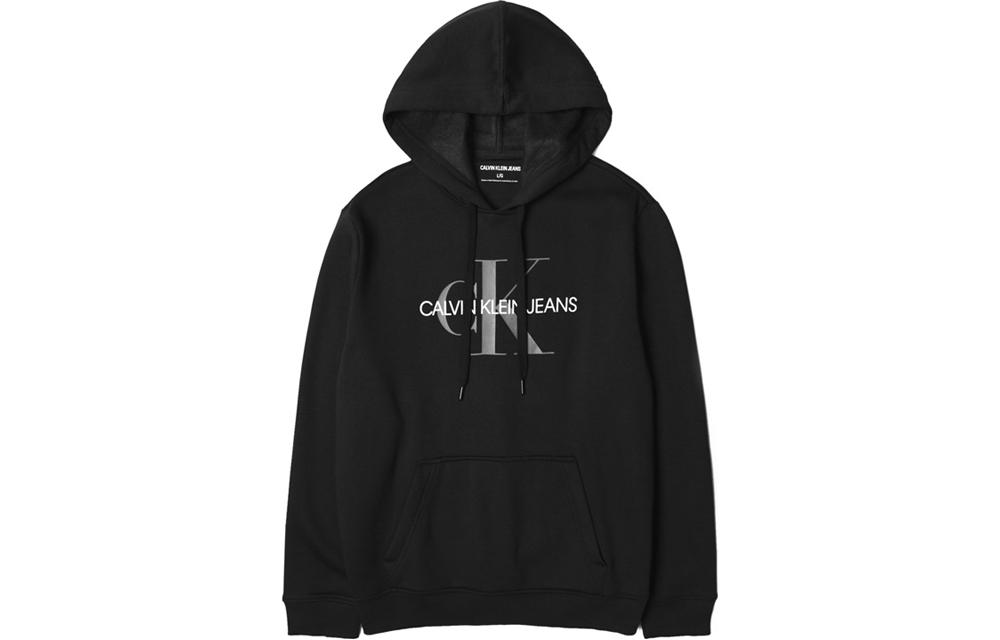 CK/Calvin Klein Logo Print Oversized Hoodie Unisex Black CK-41QY904