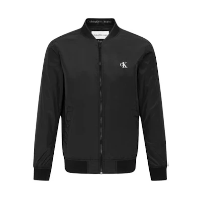 CK/Calvin Klein Logo Stand Collar Loose Fit Zip Jacket Men’s Black J322260LDD