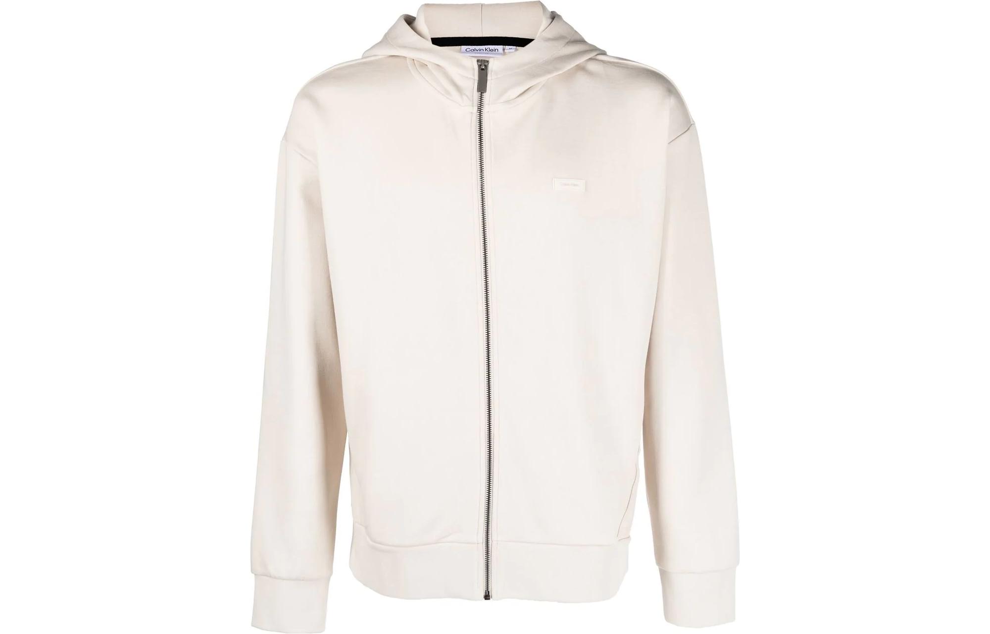 CK/Calvin Klein Logo Zip-Up Hoodie White () K10K111437-ACE