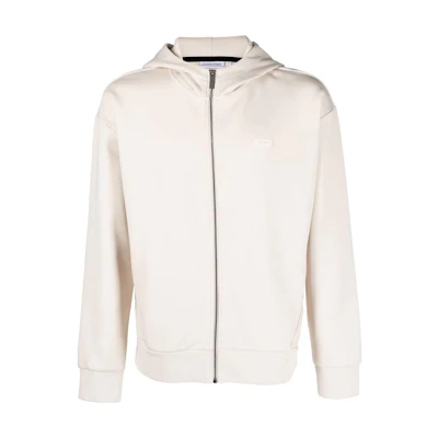 CK/Calvin Klein Logo Zip-Up Hoodie White () K10K111437-ACE
