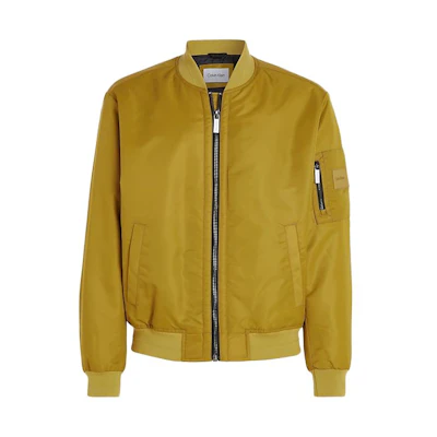 CK/Calvin Klein Olive Yellow Solid Zip-Up Long Sleeve Jacket K10K109907-LQY