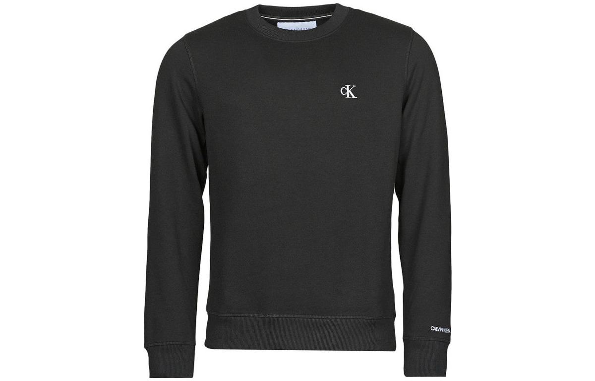 CK/Calvin Klein Plain Logo Print Pullover Sweatshirt Black Long Sleeve J314536-BAE