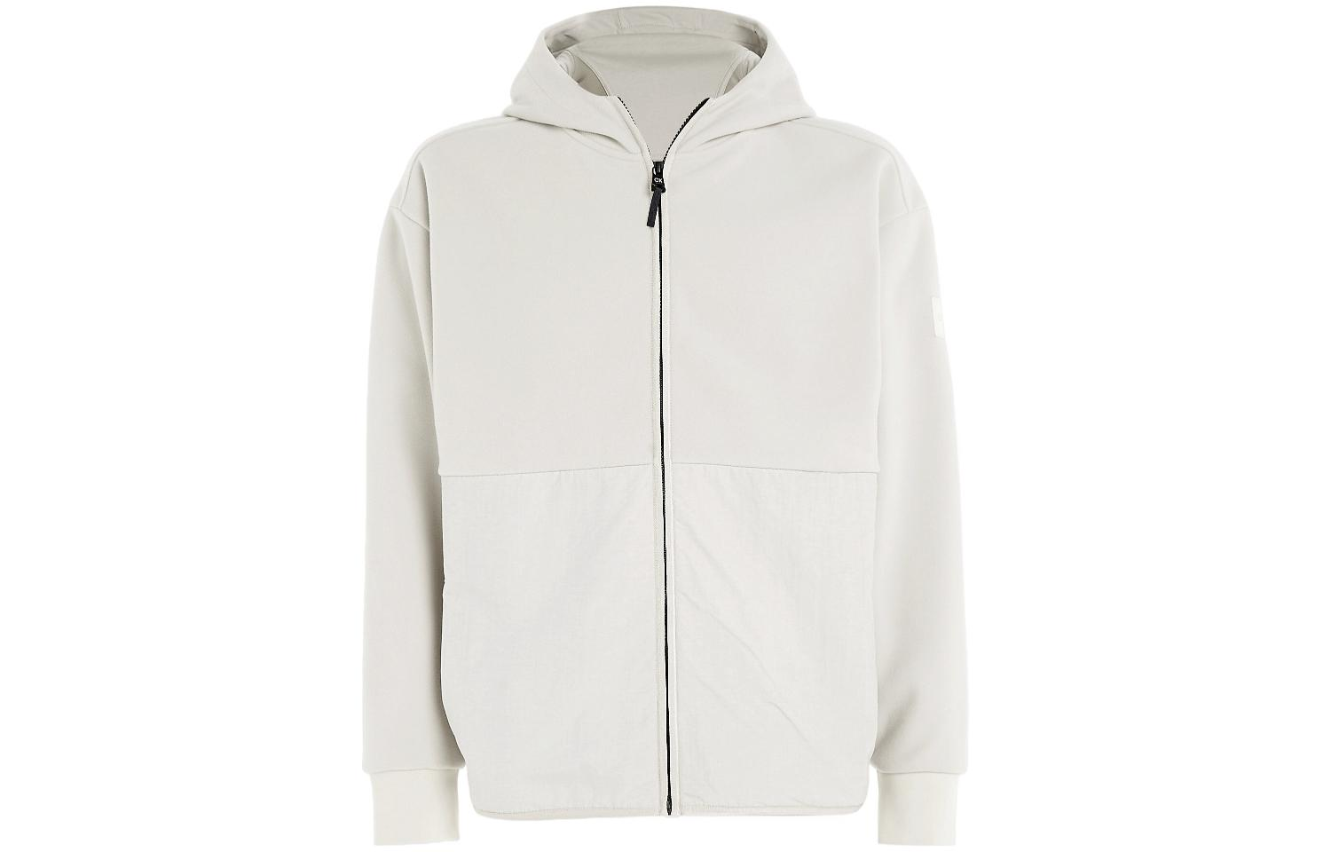 CK/Calvin Klein Solid Beige Zip-Up Hoodie Jacket Casual Wear K10K111518-ACE