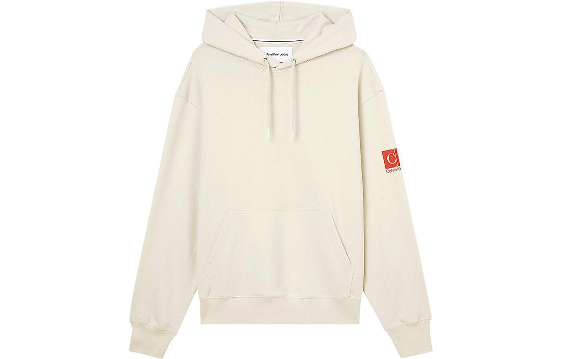 CK/Calvin Klein Solid Color Cotton Loose Hoodie Beige J30J320608ACF