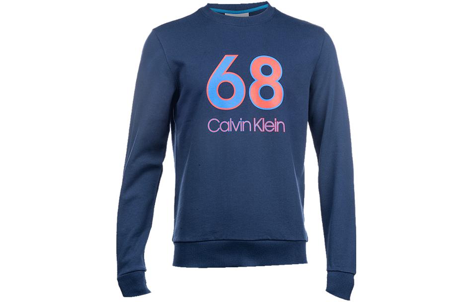CK/Calvin Klein Solid Color Digital Print Long Sleeve Sweatshirt Blue K10K102981