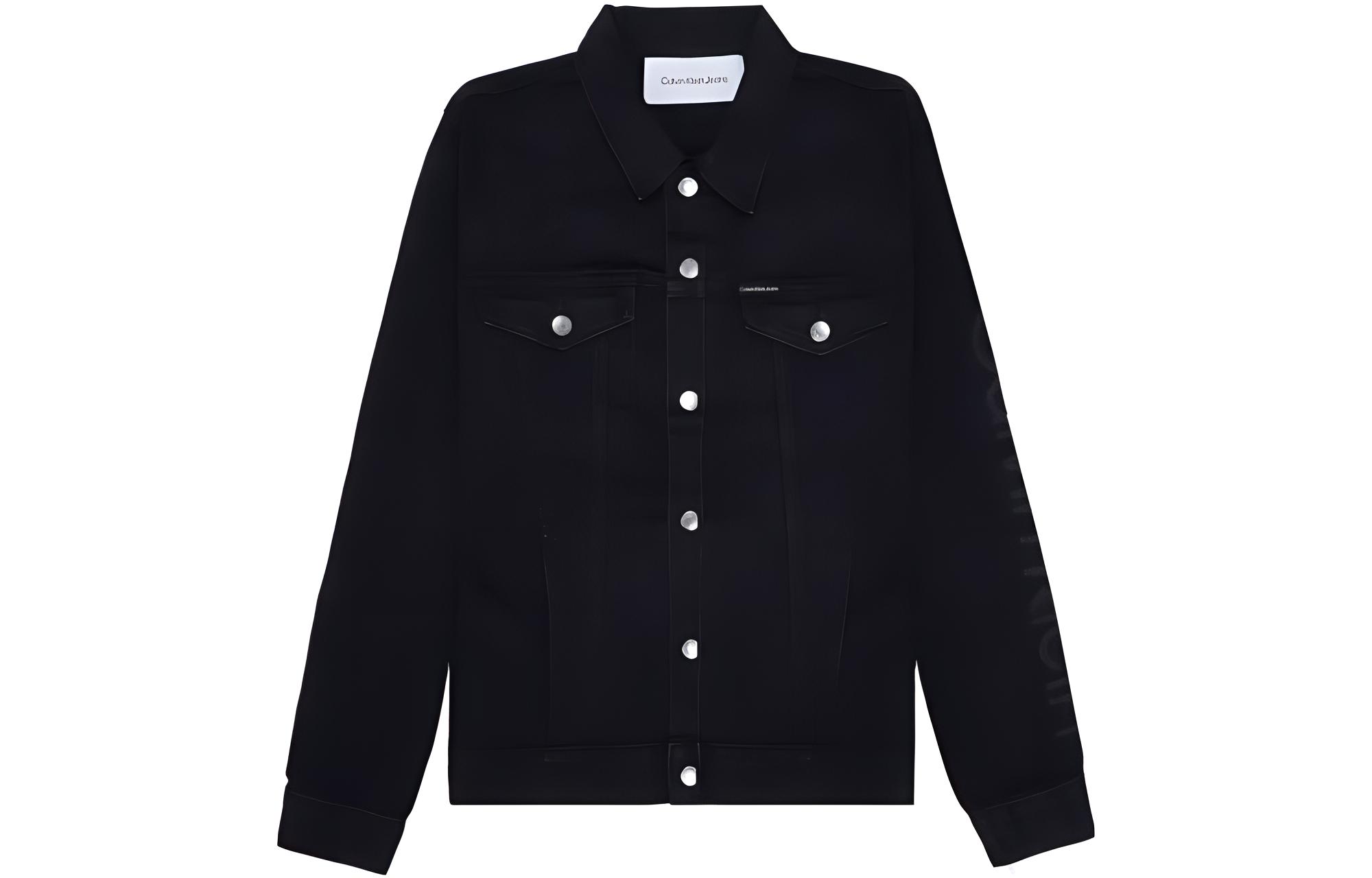 CK/Calvin Klein Solid Color Long Sleeve Jacket Black 40IC724-001