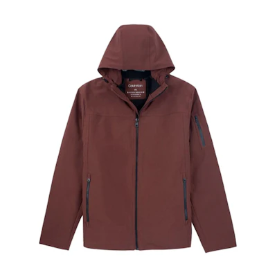 CK/Calvin Klein Solid Color Zip-Up Hoodie Jacket in Brown CM805439-RUSH