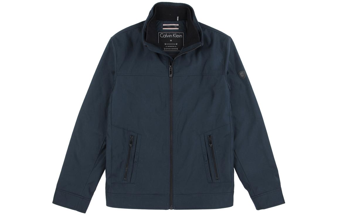 CK/Calvin Klein Solid Color Zip-Up Jacket for Men in Navy Blue CM601581-5UM