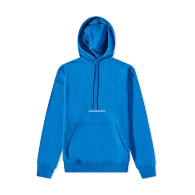 CK/Calvin Klein Solid Letter Print Hoodie Men’s Blue J30J322894-C3B