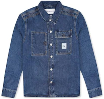CK/Calvin Klein Solid Logo Patch Denim Jacket - Blue Long Sleeve 24027760-883 CK/Calvin Klein Solid Logo Patch Denim Jacket - Blue Long Sleeve 24027760-883
