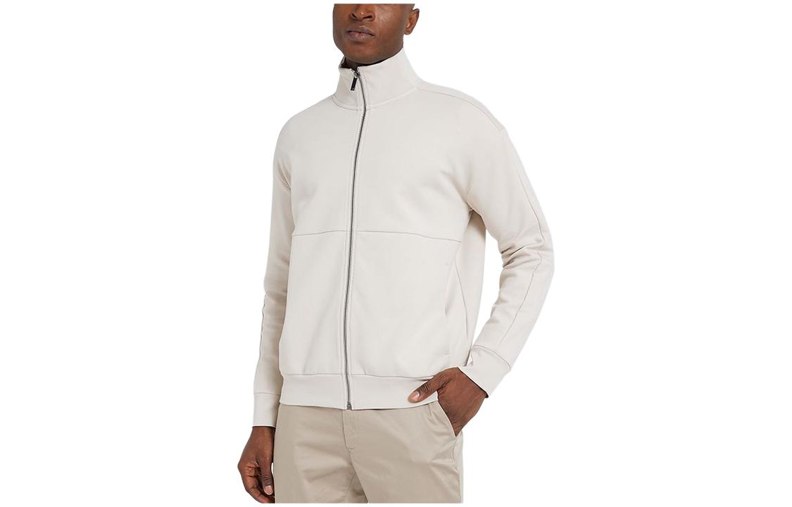 CK/Calvin Klein Solid Long-Sleeve Zip Jacket Off-White K10K111519-ACE