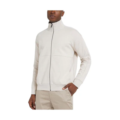 CK/Calvin Klein Solid Long-Sleeve Zip Jacket Off-White K10K111519-ACE
