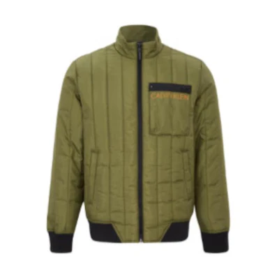 CK/Calvin Klein Solid Minimalist Letter Zip Jacket - Army Green 4MH1O400-340